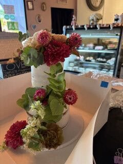 floral cascade wedding cake modern design