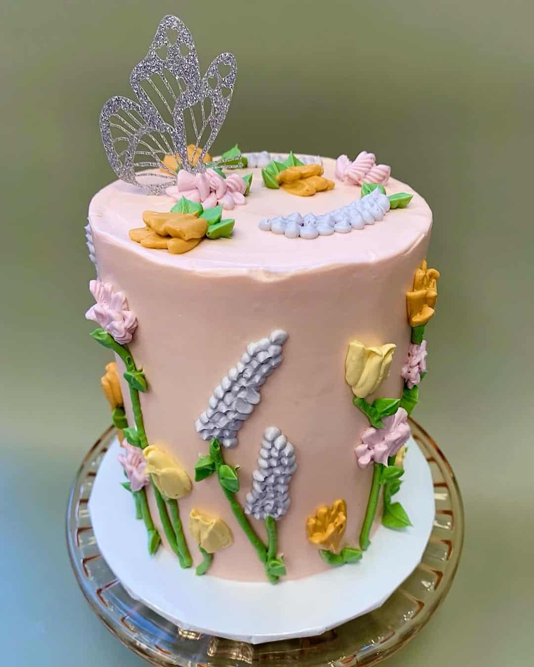 pink butterfly cake