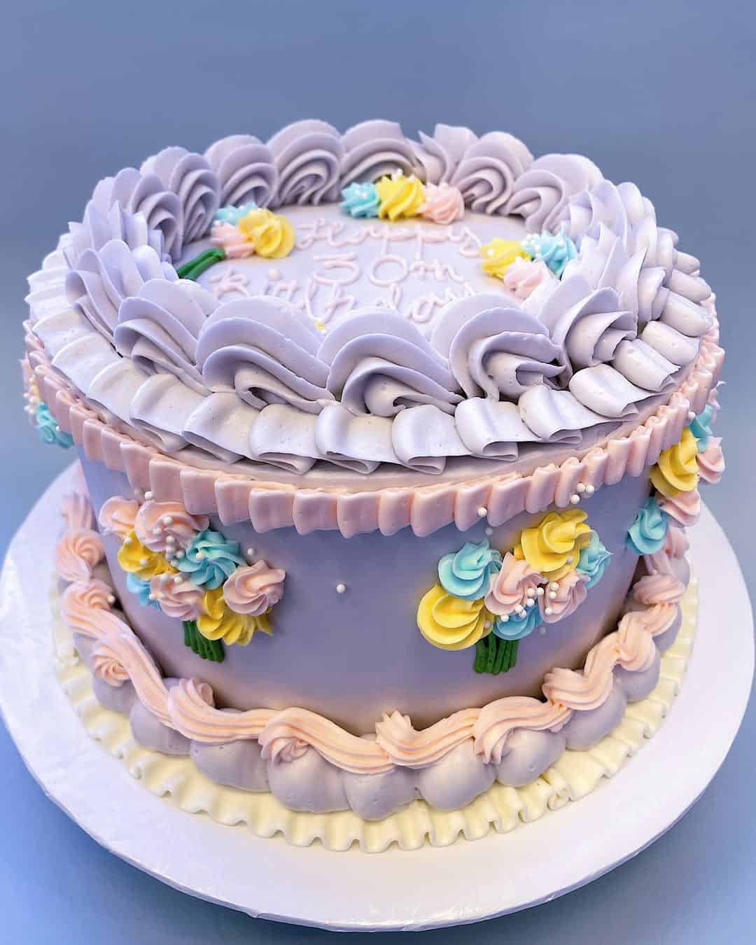 purple flower cake