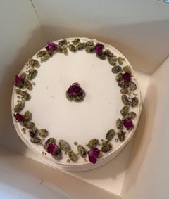 white wedding cake edible flowers ring design